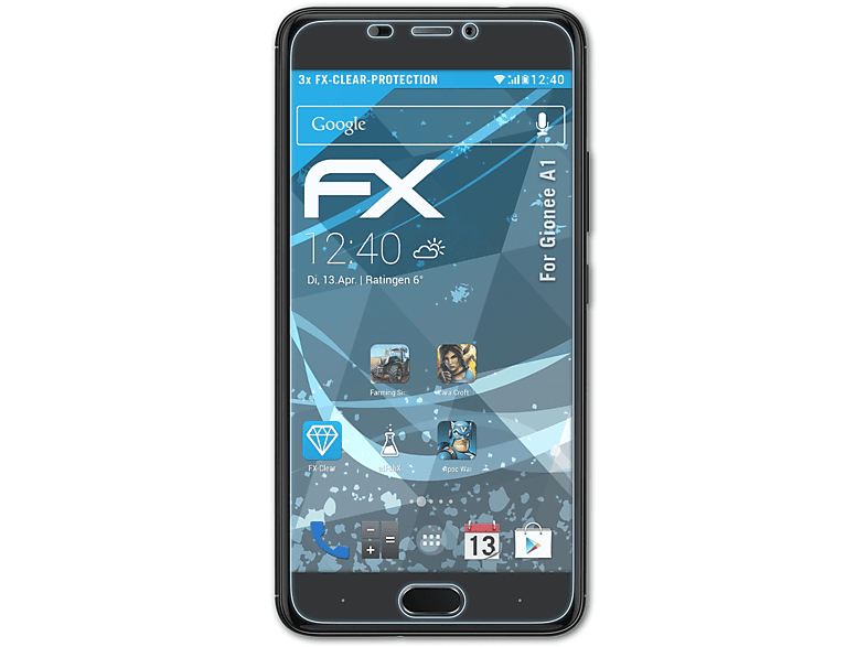 Displayschutz(für Gionee ATFOLIX 3x A1) FX-Clear