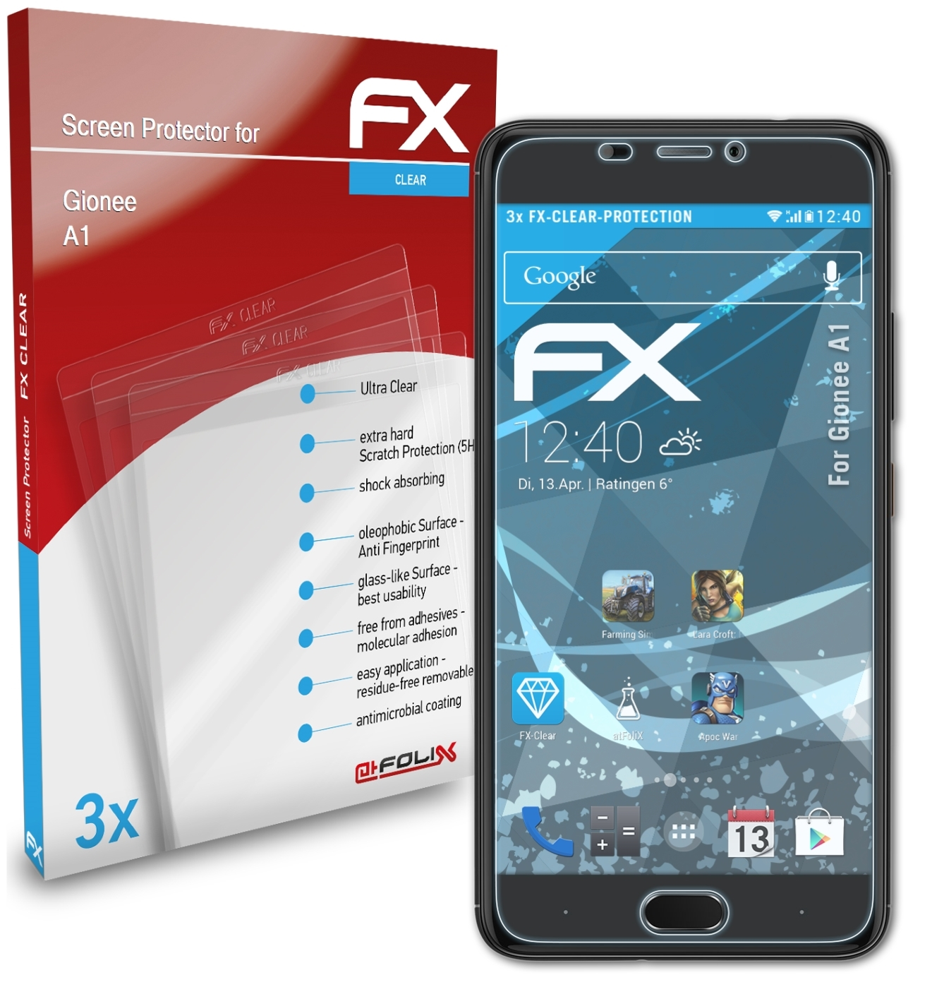 Displayschutz(für Gionee ATFOLIX 3x A1) FX-Clear