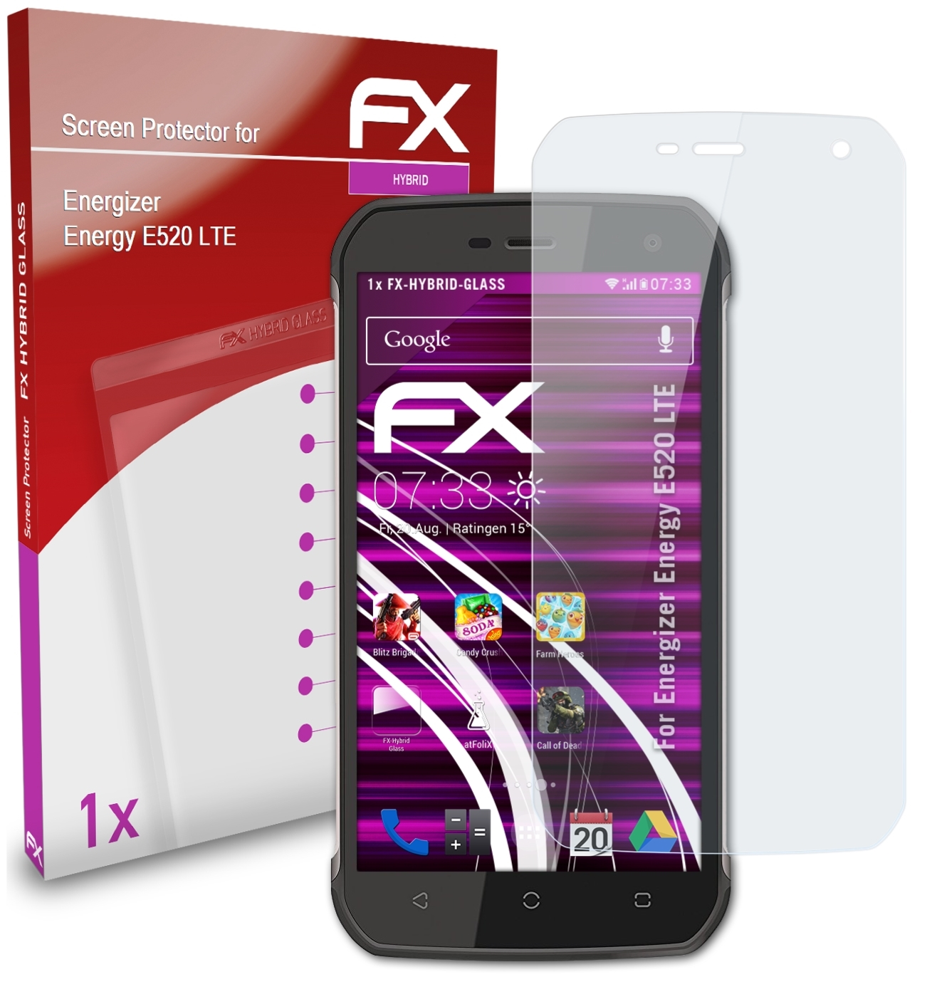 ATFOLIX FX-Hybrid-Glass Schutzglas(für Energizer Energy E520 LTE)