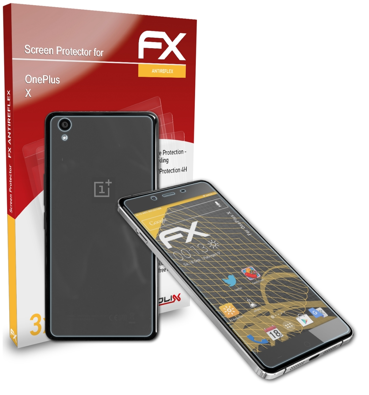 ATFOLIX 3x FX-Antireflex Displayschutz(für OnePlus X)