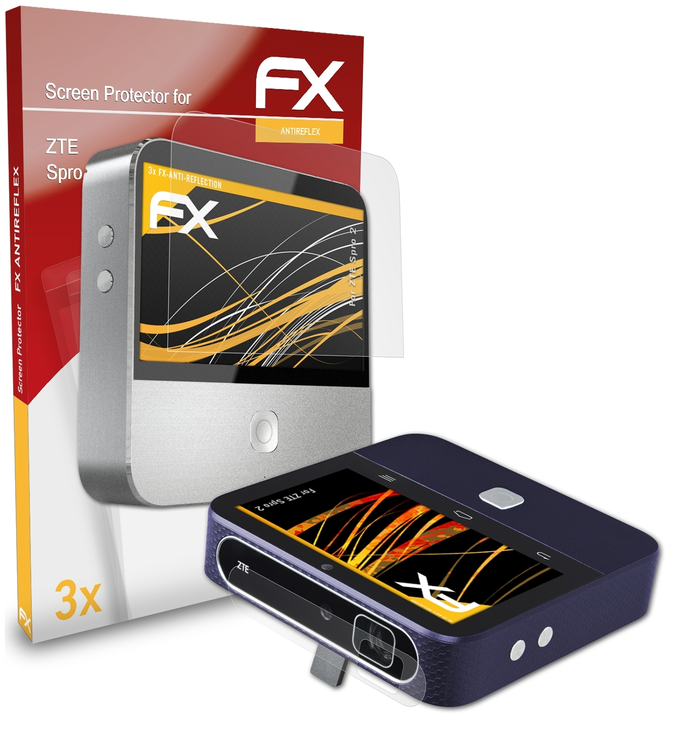 2) 3x Spro ZTE Displayschutz(für ATFOLIX FX-Antireflex