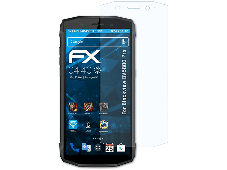 BV5800 3x ATFOLIX FX-Clear Displayschutz(für Pro) Blackview