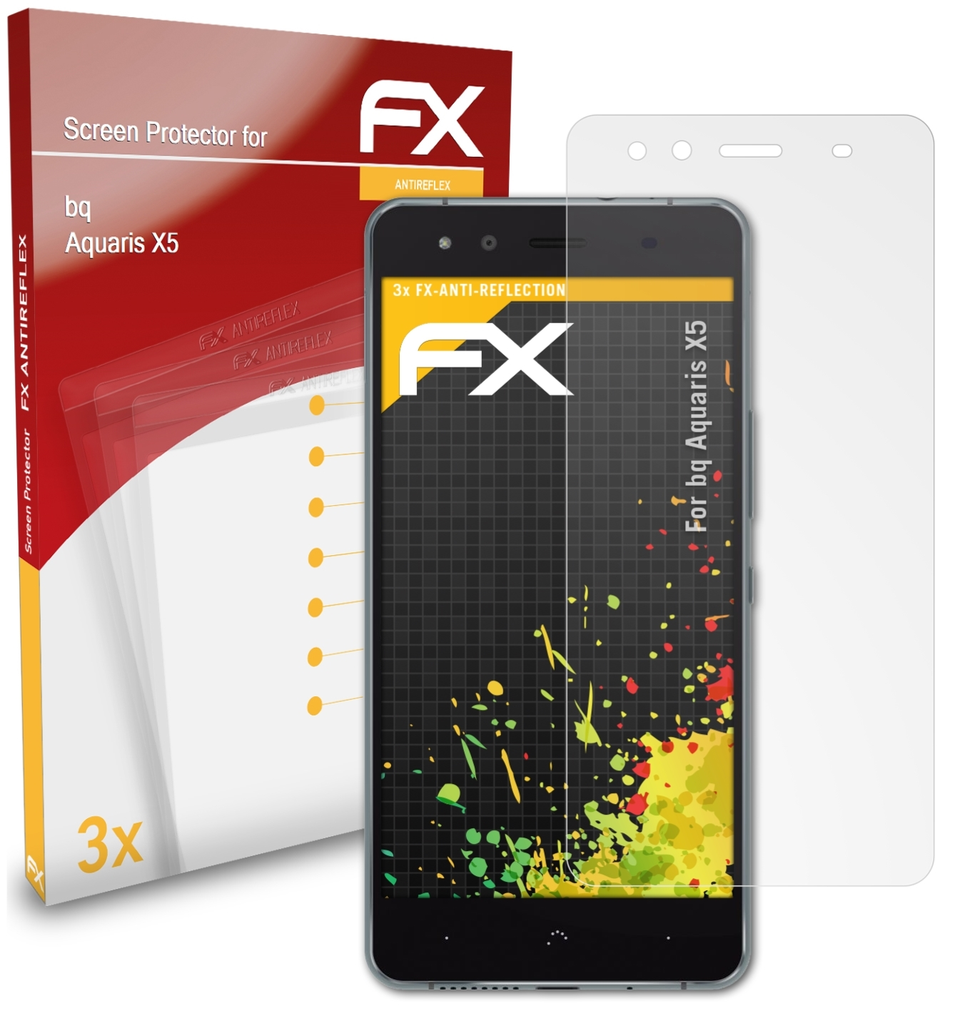 ATFOLIX 3x FX-Antireflex Displayschutz(für bq Aquaris X5)