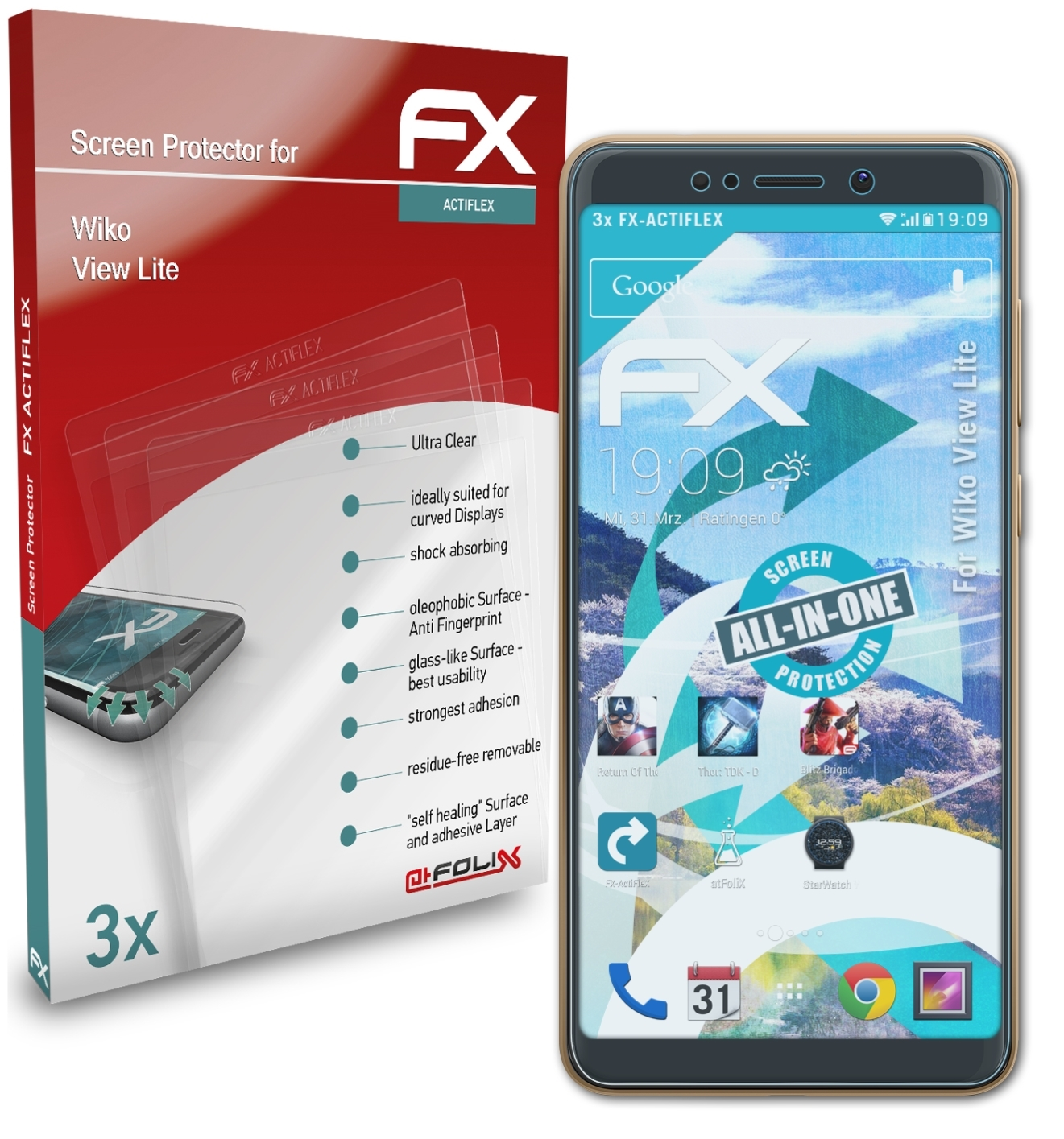 FX-ActiFleX 3x ATFOLIX Lite) Displayschutz(für Wiko View
