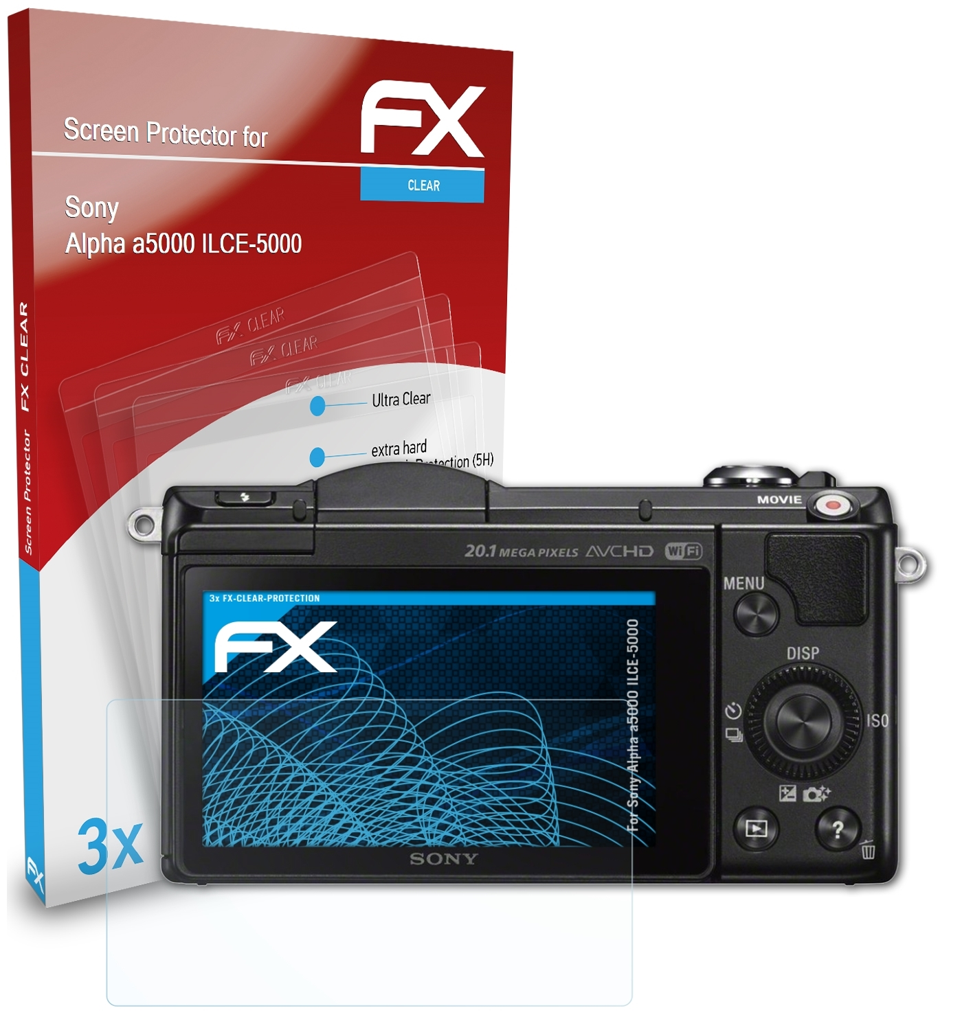 ATFOLIX 3x (ILCE-5000)) FX-Clear Displayschutz(für Sony a5000 Alpha