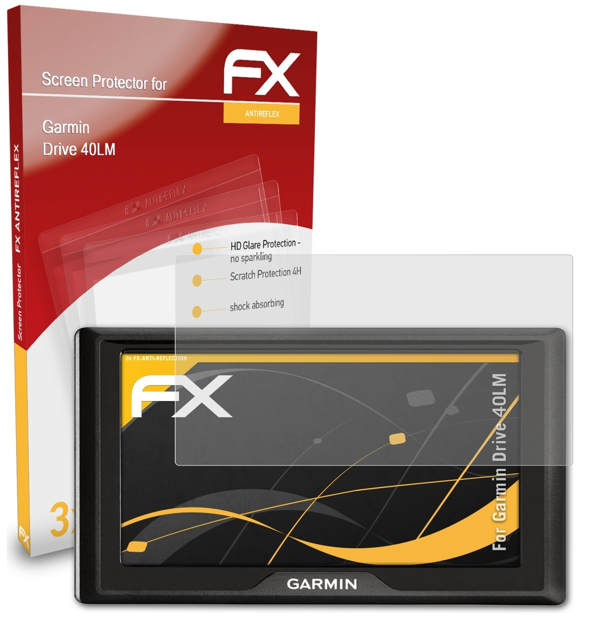 ATFOLIX 3x FX-Antireflex Displayschutz(für 40LM) Garmin Drive