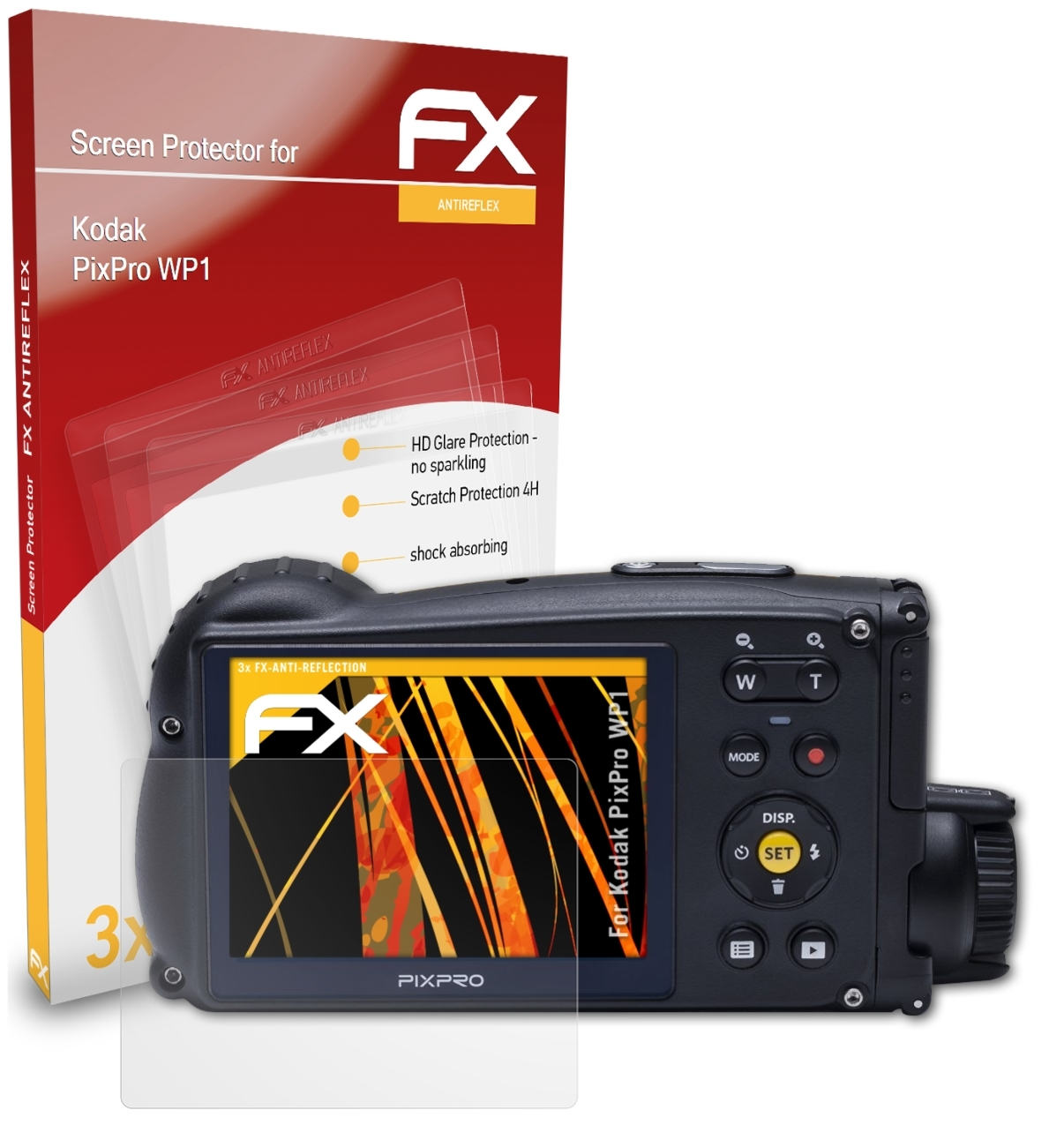 ATFOLIX WP1) FX-Antireflex Kodak Displayschutz(für PixPro 3x