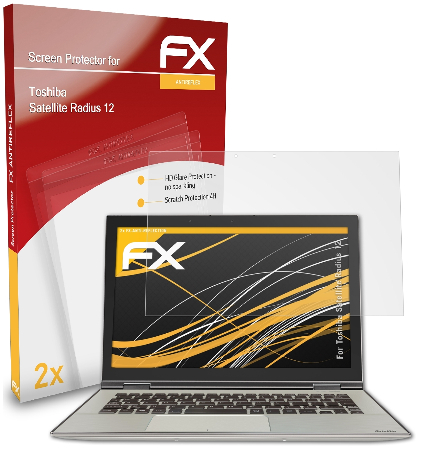 ATFOLIX 2x FX-Antireflex Toshiba Radius Displayschutz(für Satellite 12)