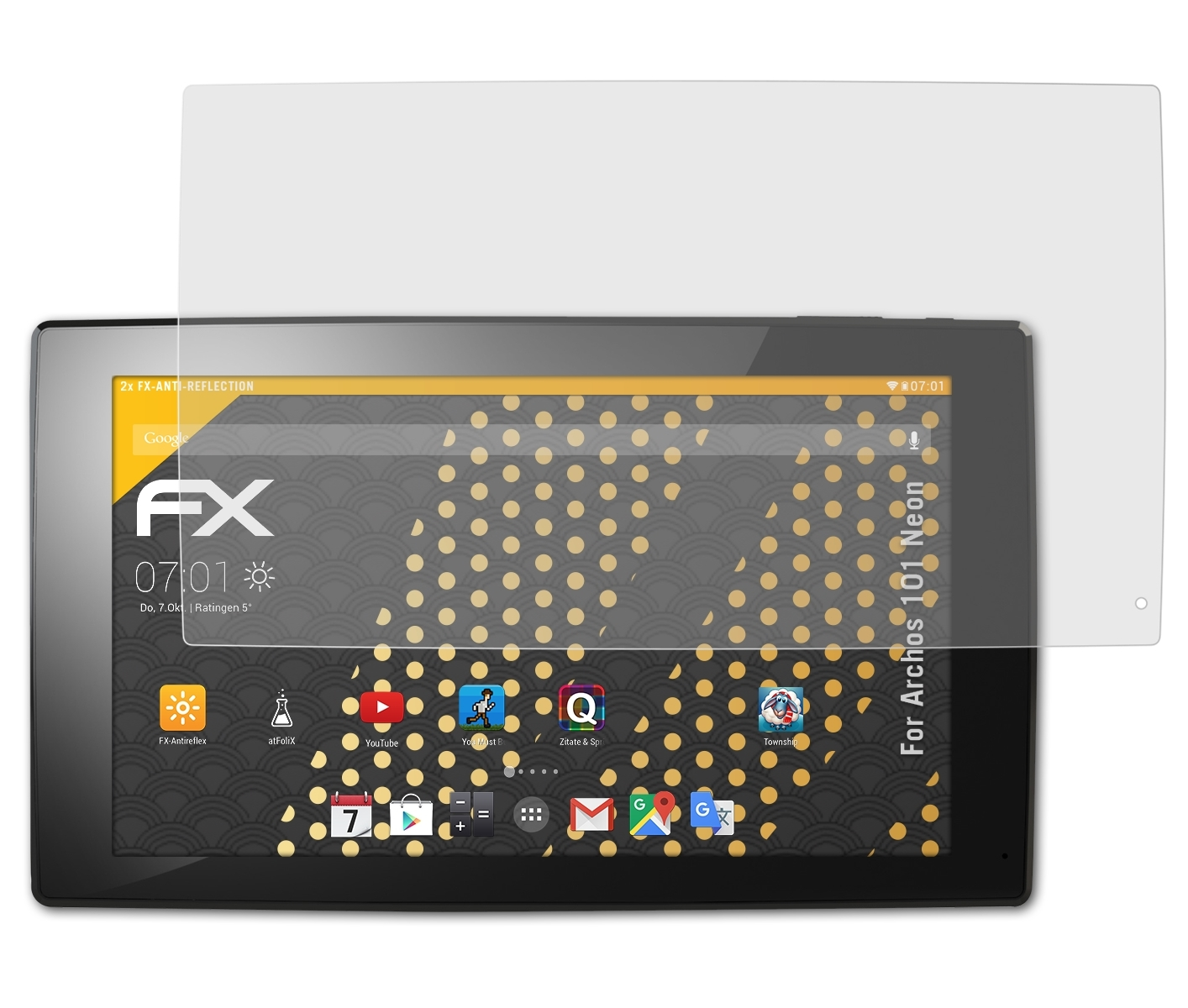 ATFOLIX 2x FX-Antireflex Displayschutz(für Neon) Archos 101