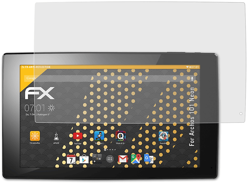 ATFOLIX 2x FX-Antireflex Displayschutz(für Archos 101 Neon)