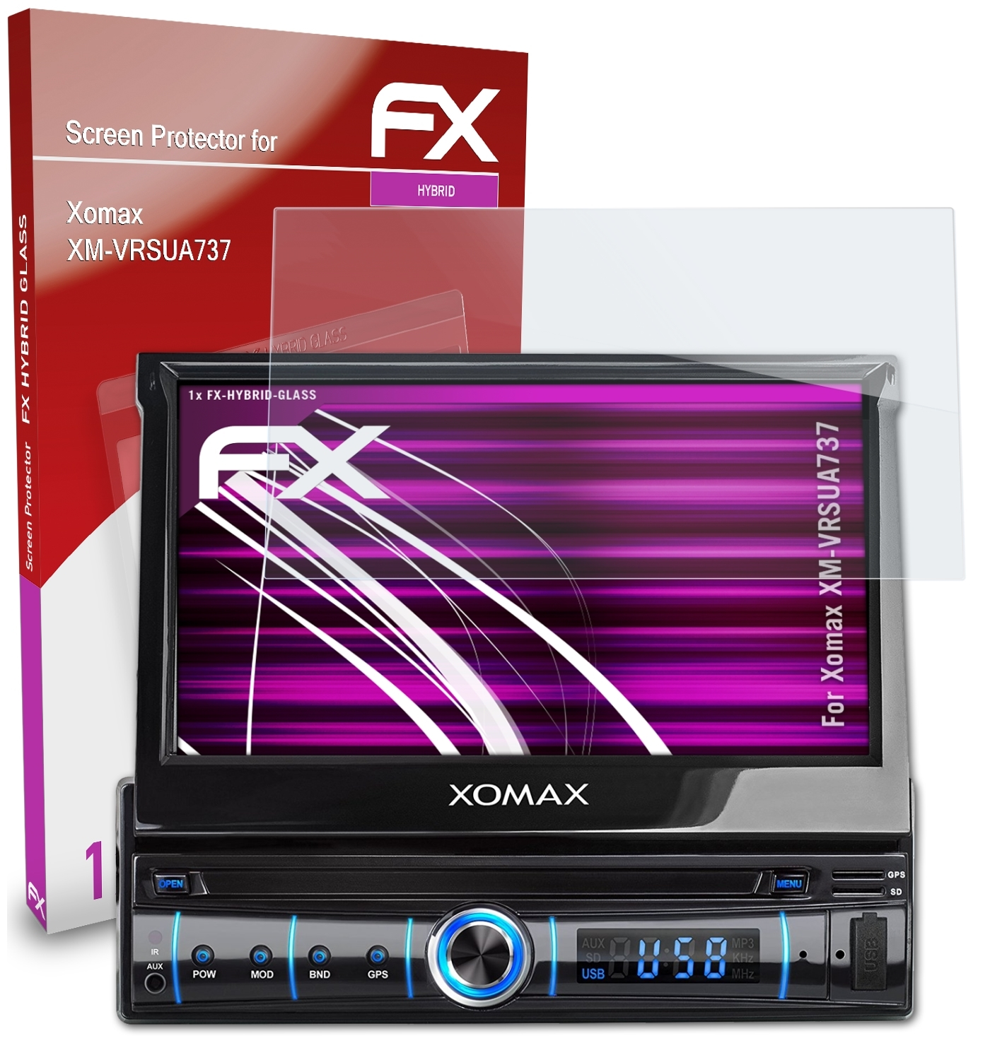 ATFOLIX Schutzglas(für Xomax FX-Hybrid-Glass XM-VRSUA737)