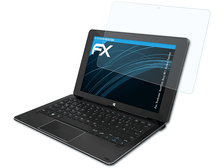 ATFOLIX 2x Trekstor SurfTab W1 Duo FX-Clear (Volks-Tablet)) Displayschutz(für