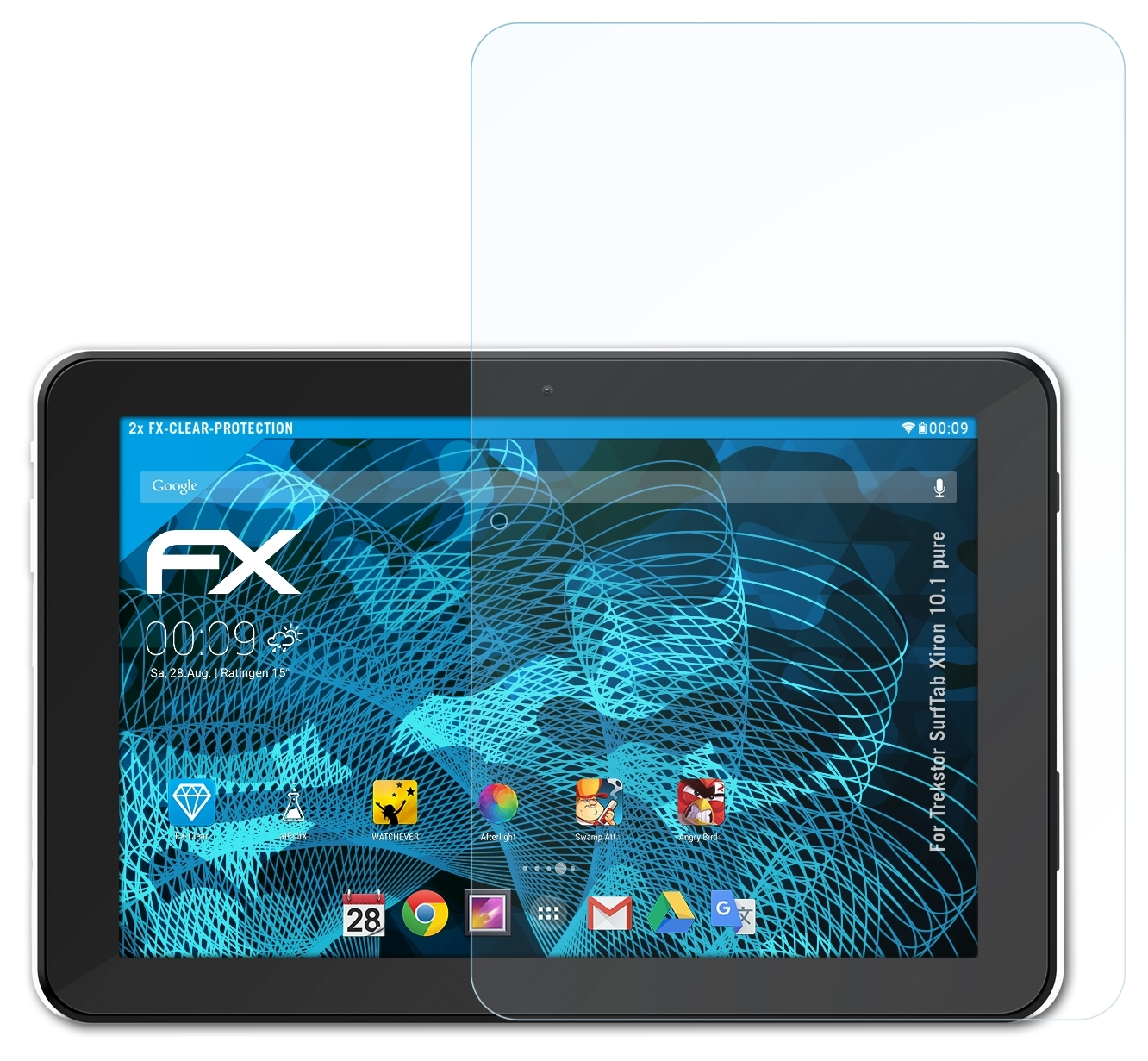 ATFOLIX 2x FX-Clear Trekstor SurfTab pure) Xiron Displayschutz(für 10.1