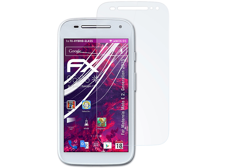 ATFOLIX FX-Hybrid-Glass Schutzglas(für Motorola Moto E (2. Generation 2015))