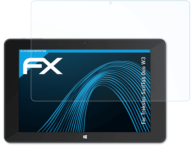 ATFOLIX 2x FX-Clear Displayschutz(für Trekstor SurfTab Duo W3)