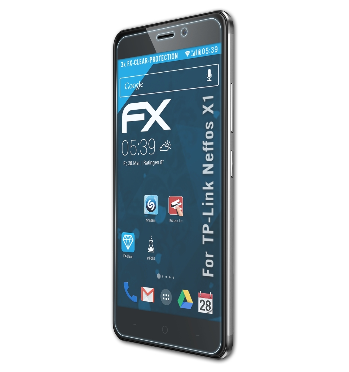 ATFOLIX 3x FX-Clear Displayschutz(für TP-Link Neffos X1)