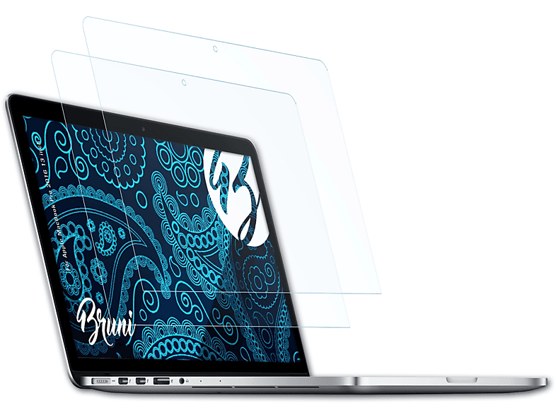 Apple Basics-Clear 2016 inch) BRUNI 2x Schutzfolie(für MacBook Pro 13
