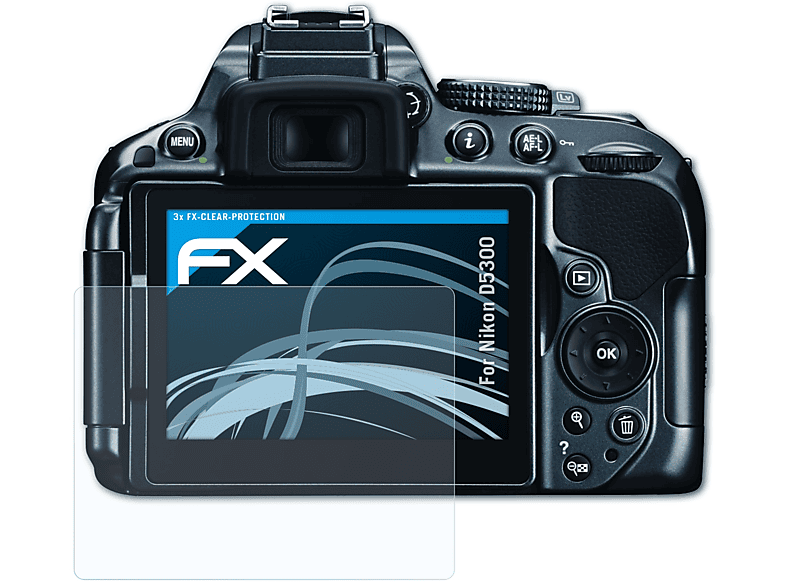 D5300) 3x Displayschutz(für FX-Clear ATFOLIX Nikon
