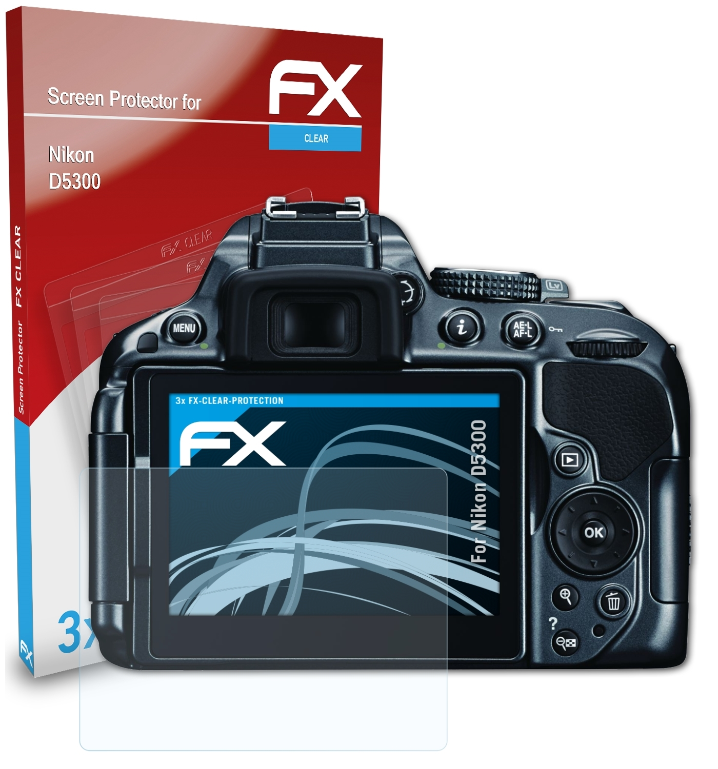 ATFOLIX 3x FX-Clear Displayschutz(für Nikon D5300)