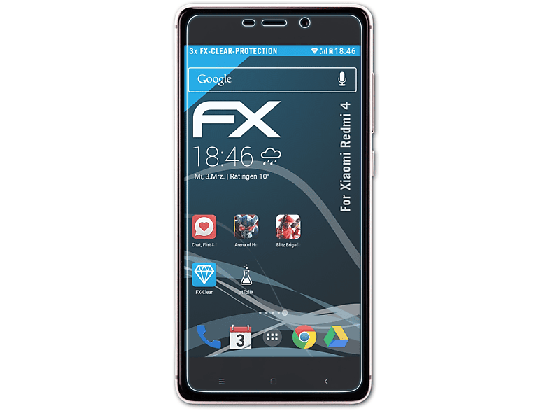 FX-Clear 3x ATFOLIX Displayschutz(für Xiaomi 4) Redmi