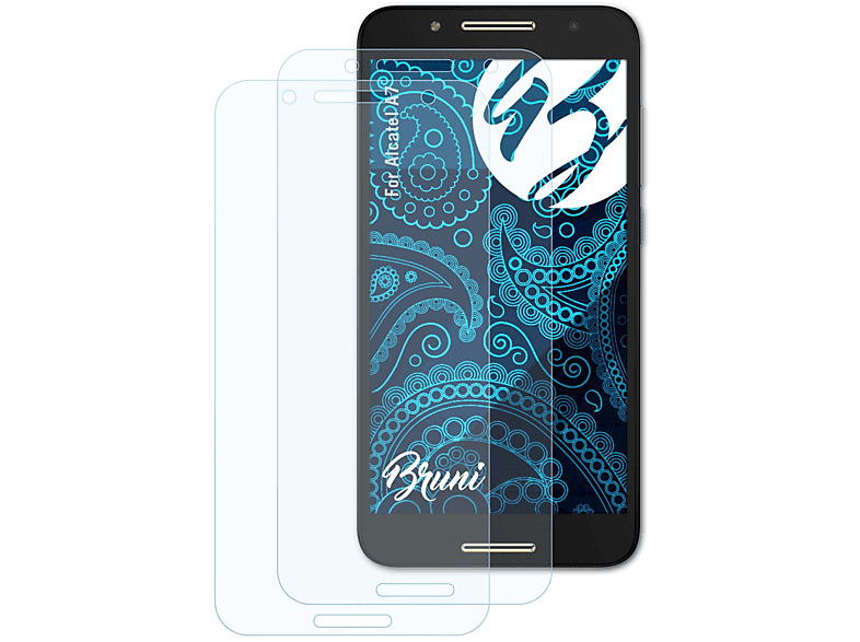 BRUNI 2x Basics-Clear Alcatel A7) Schutzfolie(für