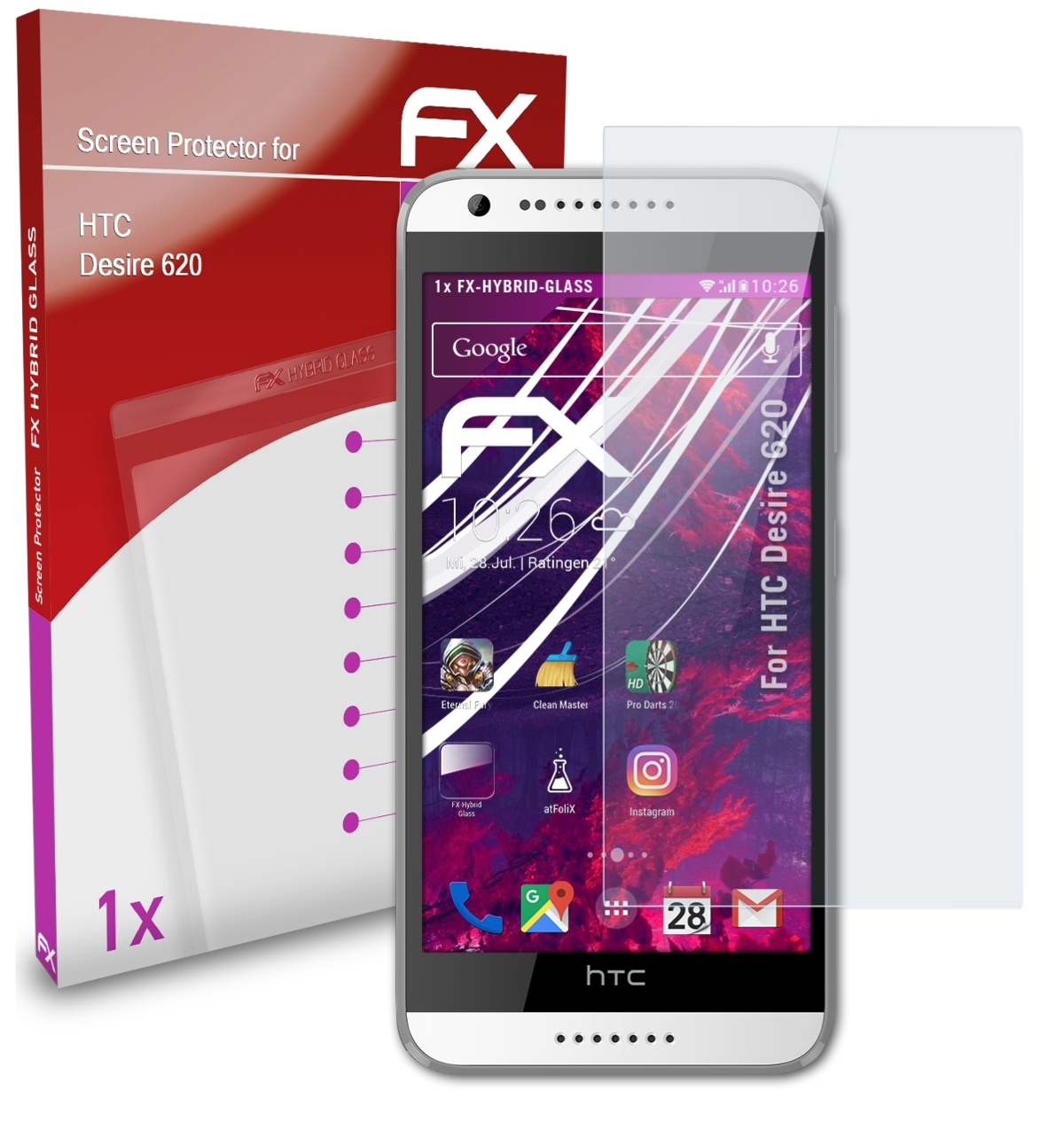 HTC FX-Hybrid-Glass Schutzglas(für Desire 620) ATFOLIX