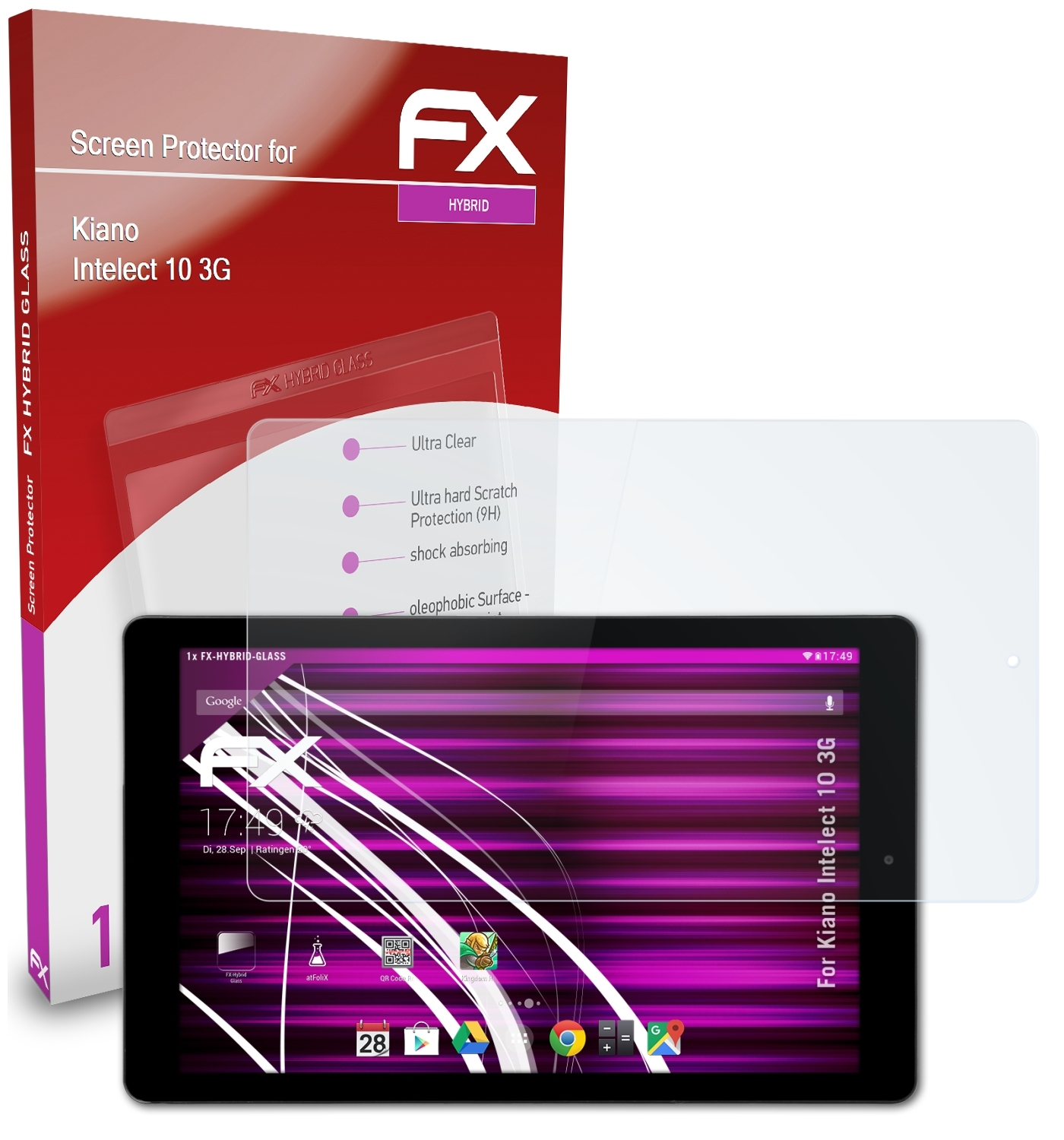 10 3G) ATFOLIX FX-Hybrid-Glass Intelect Kiano Schutzglas(für