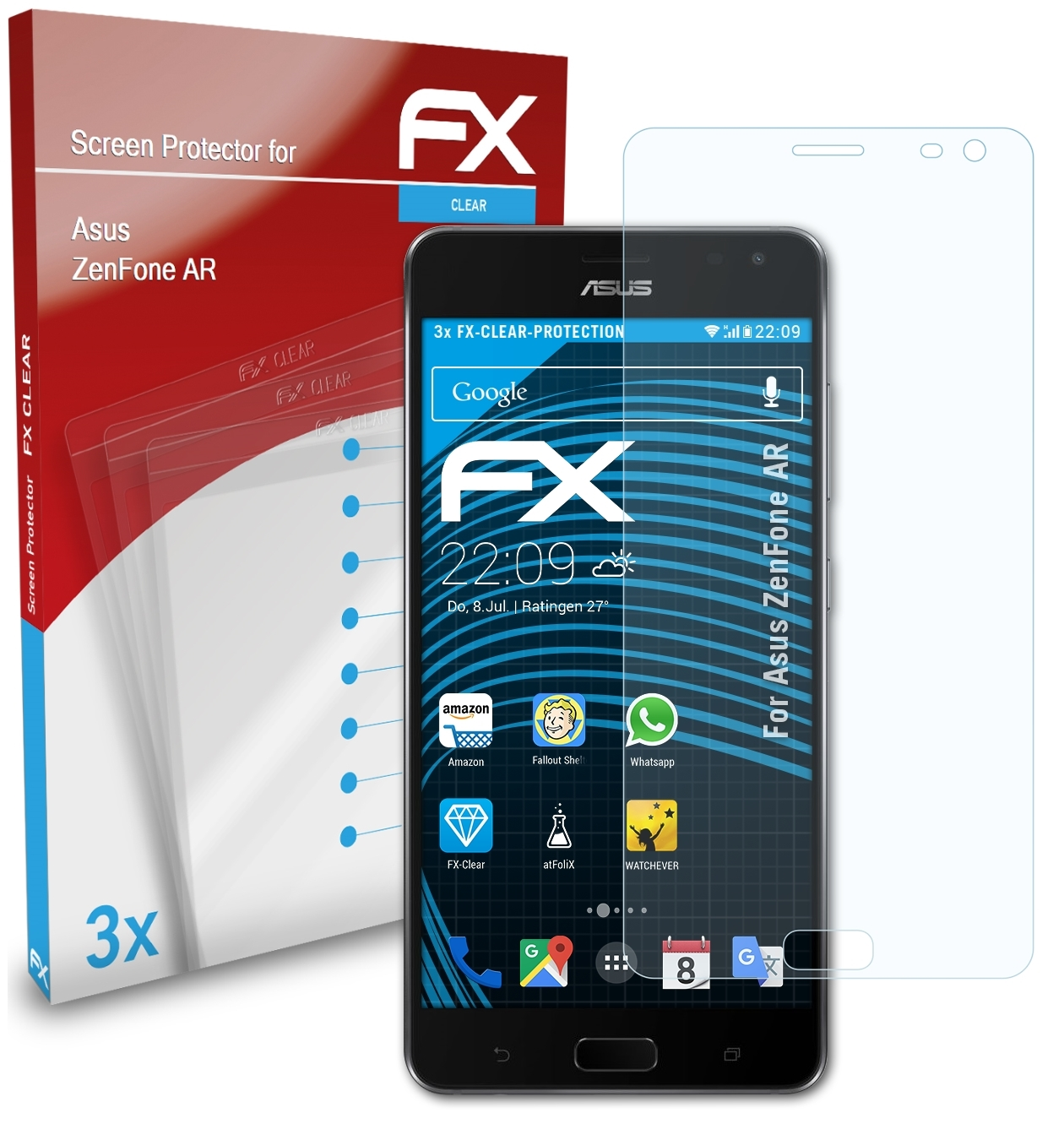 FX-Clear 3x ZenFone Displayschutz(für AR) Asus ATFOLIX