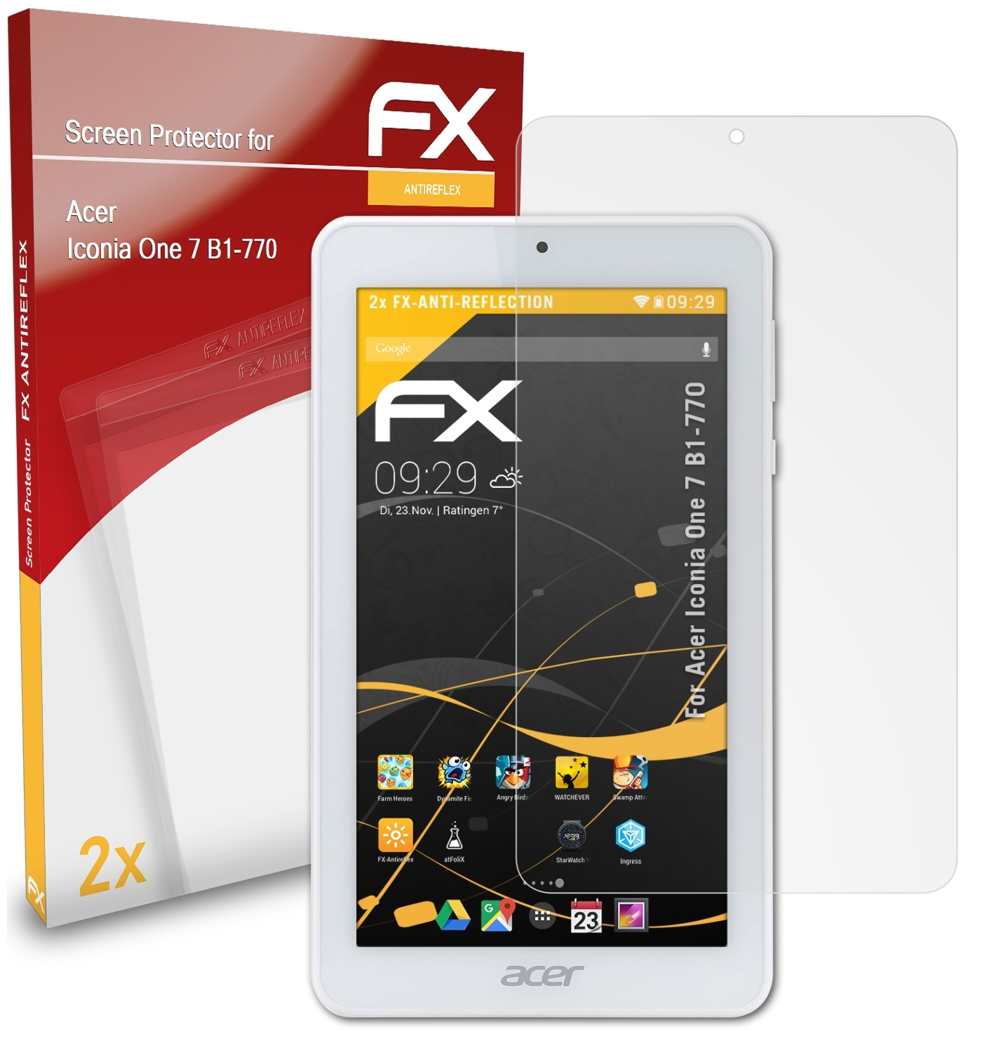 Displayschutz(für Iconia One FX-Antireflex 7 (B1-770)) Acer ATFOLIX 2x