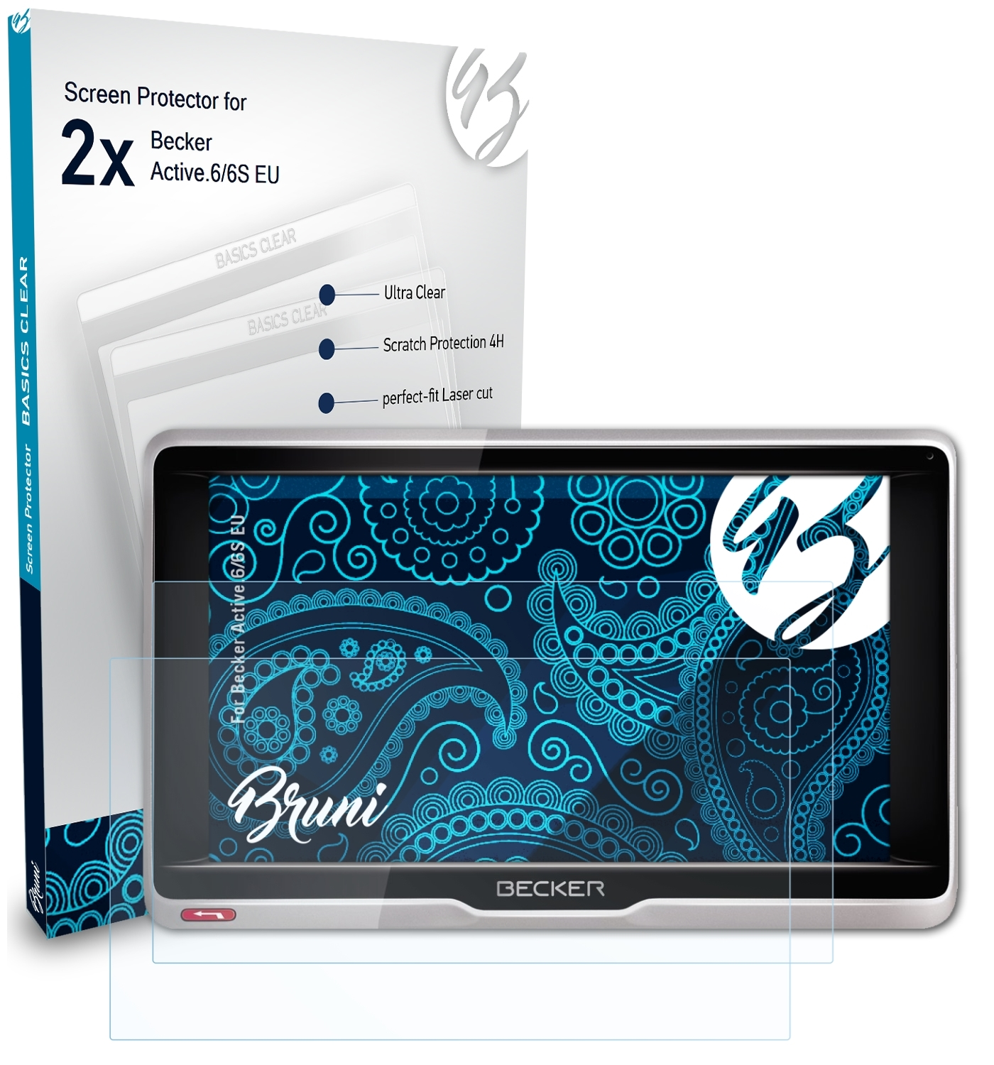 BRUNI 2x Basics-Clear Schutzfolie(für Becker Active.6/6S EU)