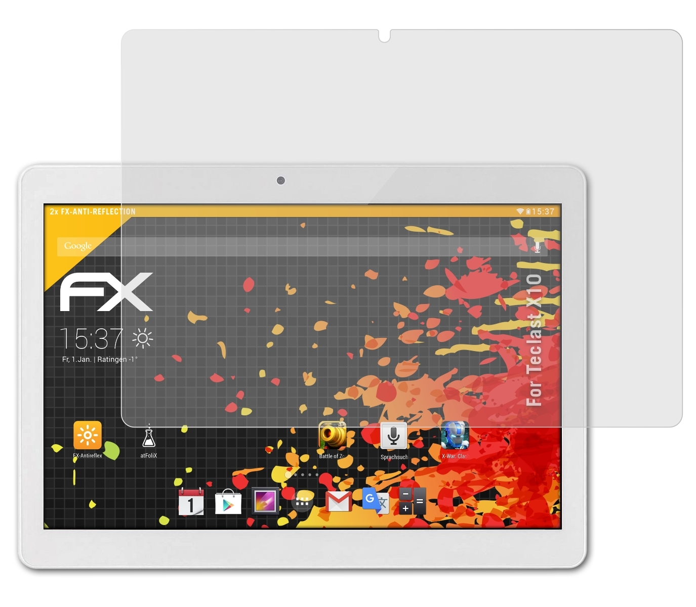 Displayschutz(für X10) 2x ATFOLIX FX-Antireflex Teclast