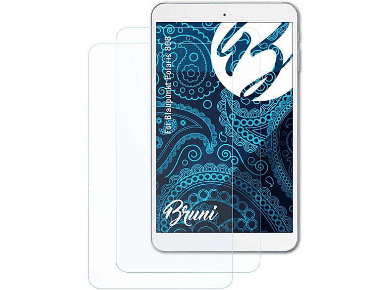 BRUNI 2x Basics-Clear Polaris Schutzfolie(für Blaupunkt 808)