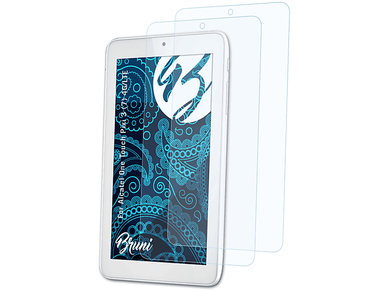 BRUNI 2x Basics-Clear Schutzfolie(für Alcatel One Touch Pixi 3 (7) (4G/LTE))