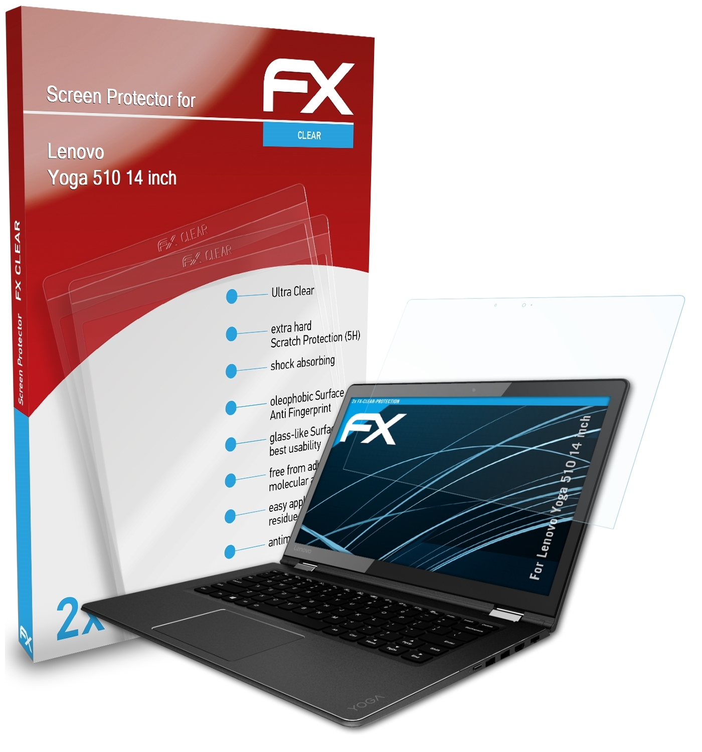 ATFOLIX 2x FX-Clear Displayschutz(für Lenovo Yoga inch)) (14 510