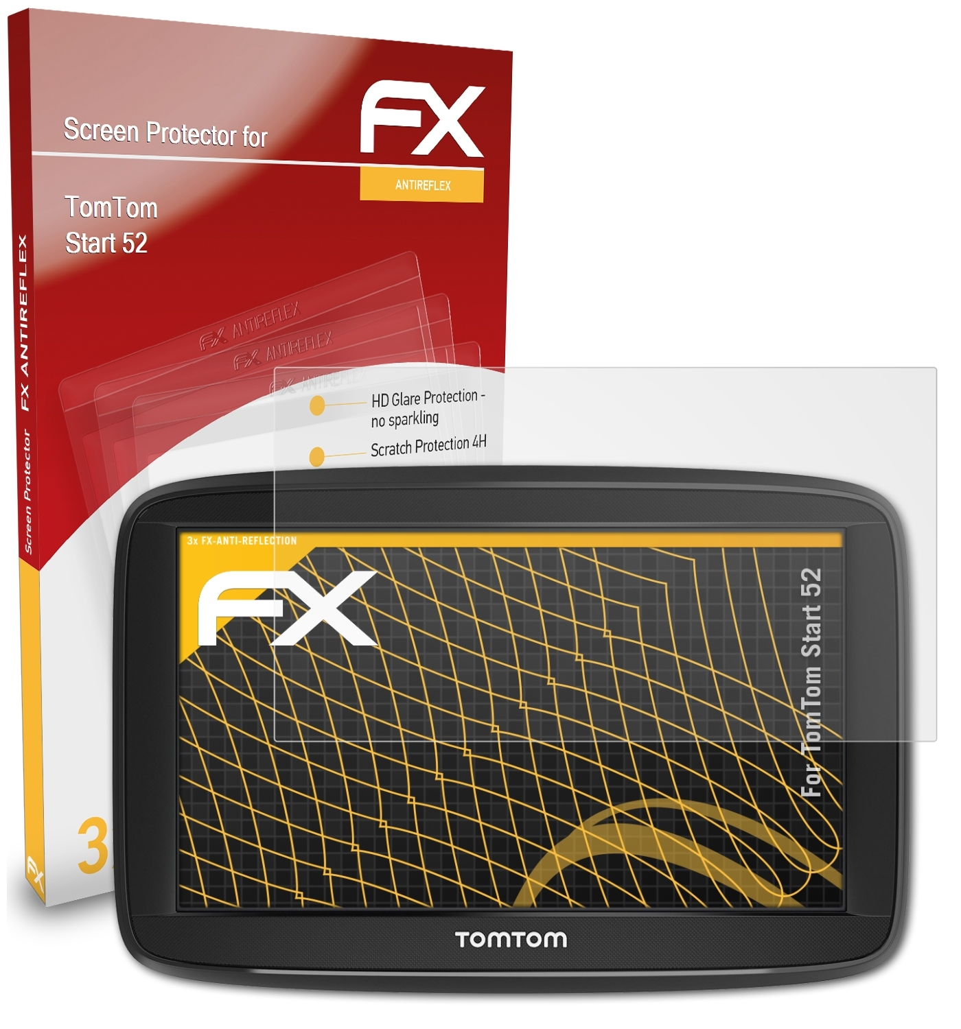 ATFOLIX 3x FX-Antireflex TomTom 52) Start Displayschutz(für