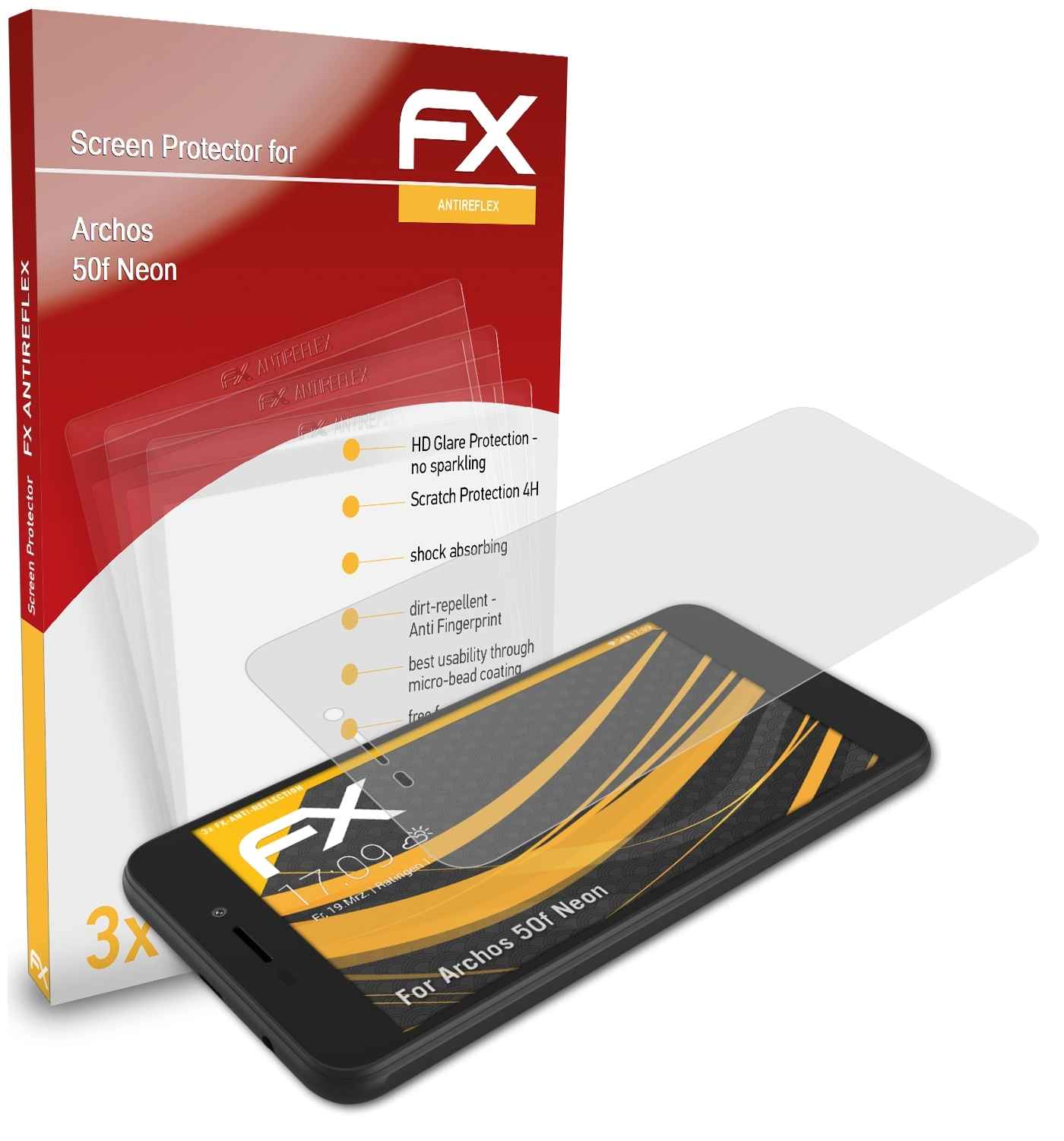 50f Archos 3x ATFOLIX Displayschutz(für Neon) FX-Antireflex