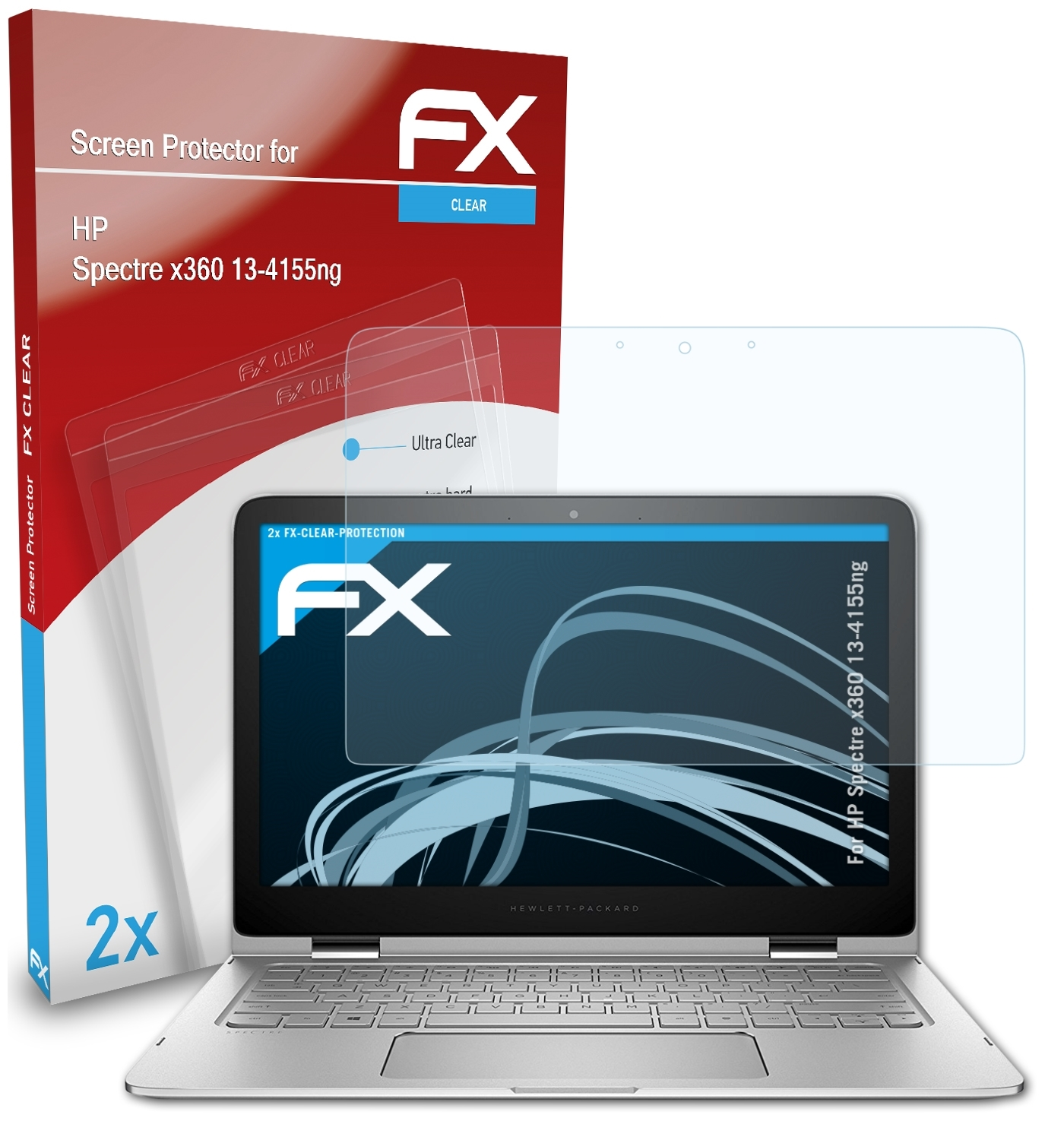 ATFOLIX 2x FX-Clear Displayschutz(für 13-4155ng) HP x360 Spectre