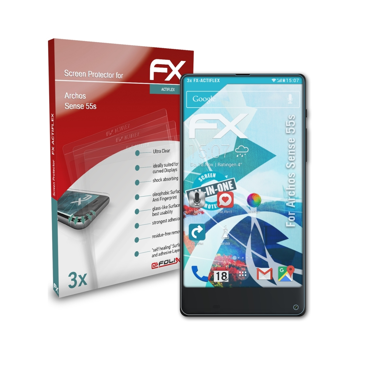 FX-ActiFleX 3x Archos Sense ATFOLIX 55s) Displayschutz(für