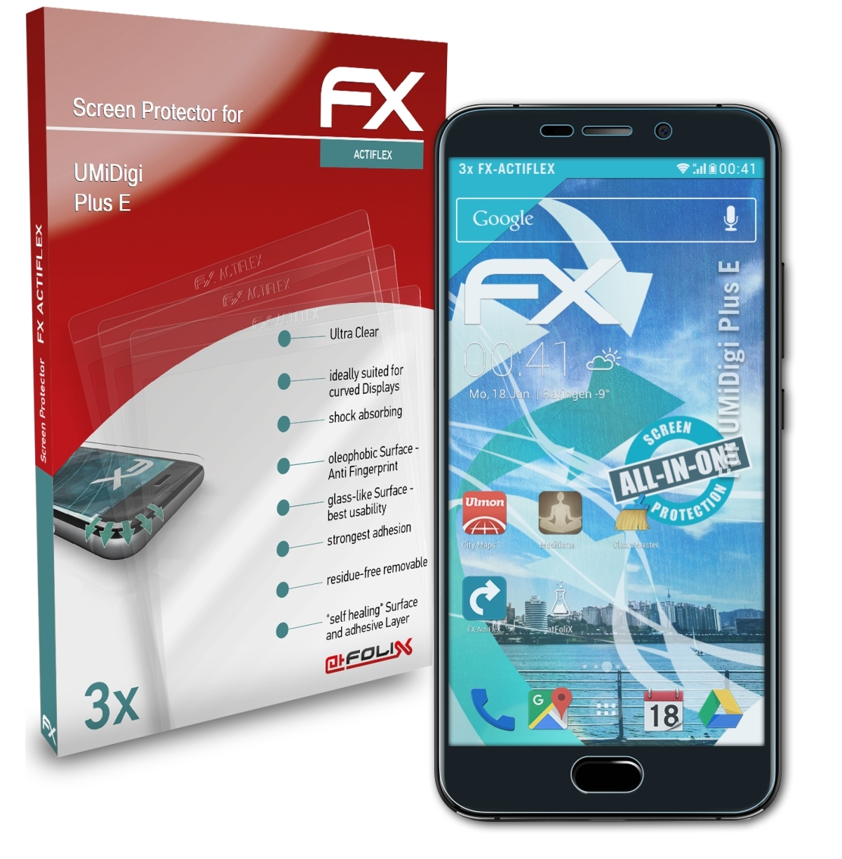ATFOLIX 3x FX-ActiFleX Displayschutz(für Plus UMiDigi E)