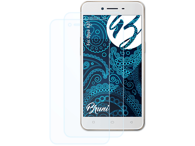 BRUNI 2x Basics-Clear Schutzfolie(für Oppo A37)