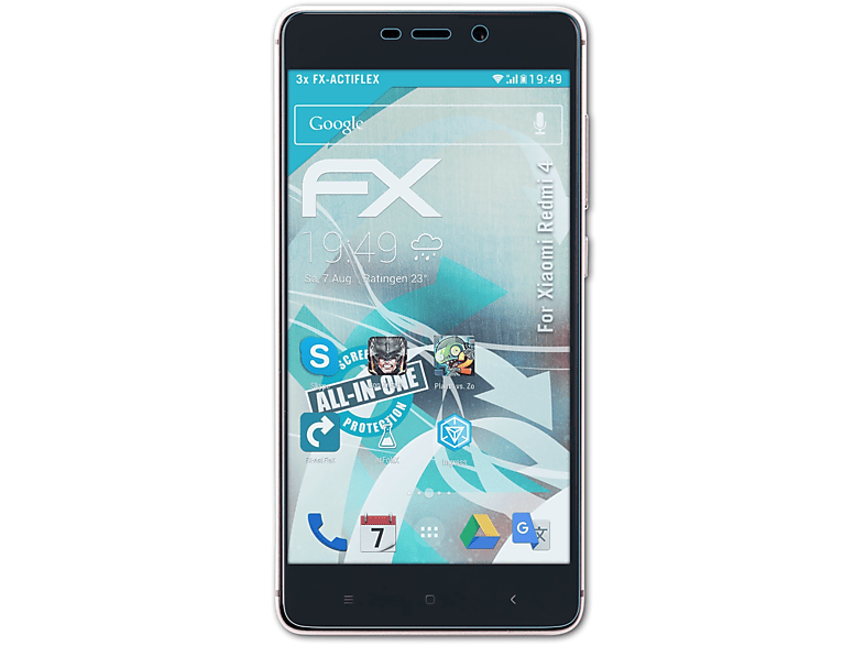 ATFOLIX 4) 3x Xiaomi FX-ActiFleX Displayschutz(für Redmi