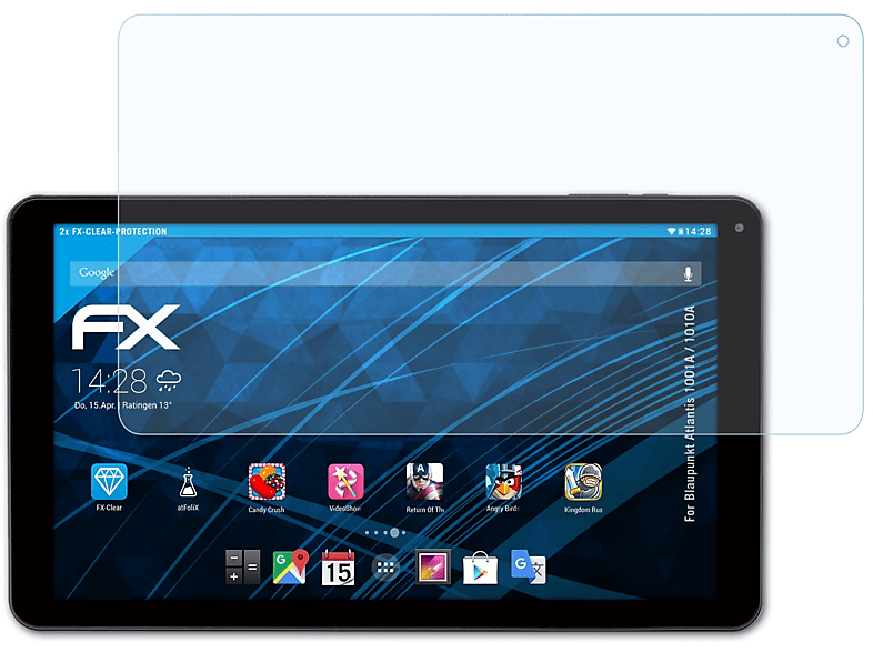ATFOLIX 2x FX-Clear Displayschutz(für Atlantis / 1001A Blaupunkt 1010A)