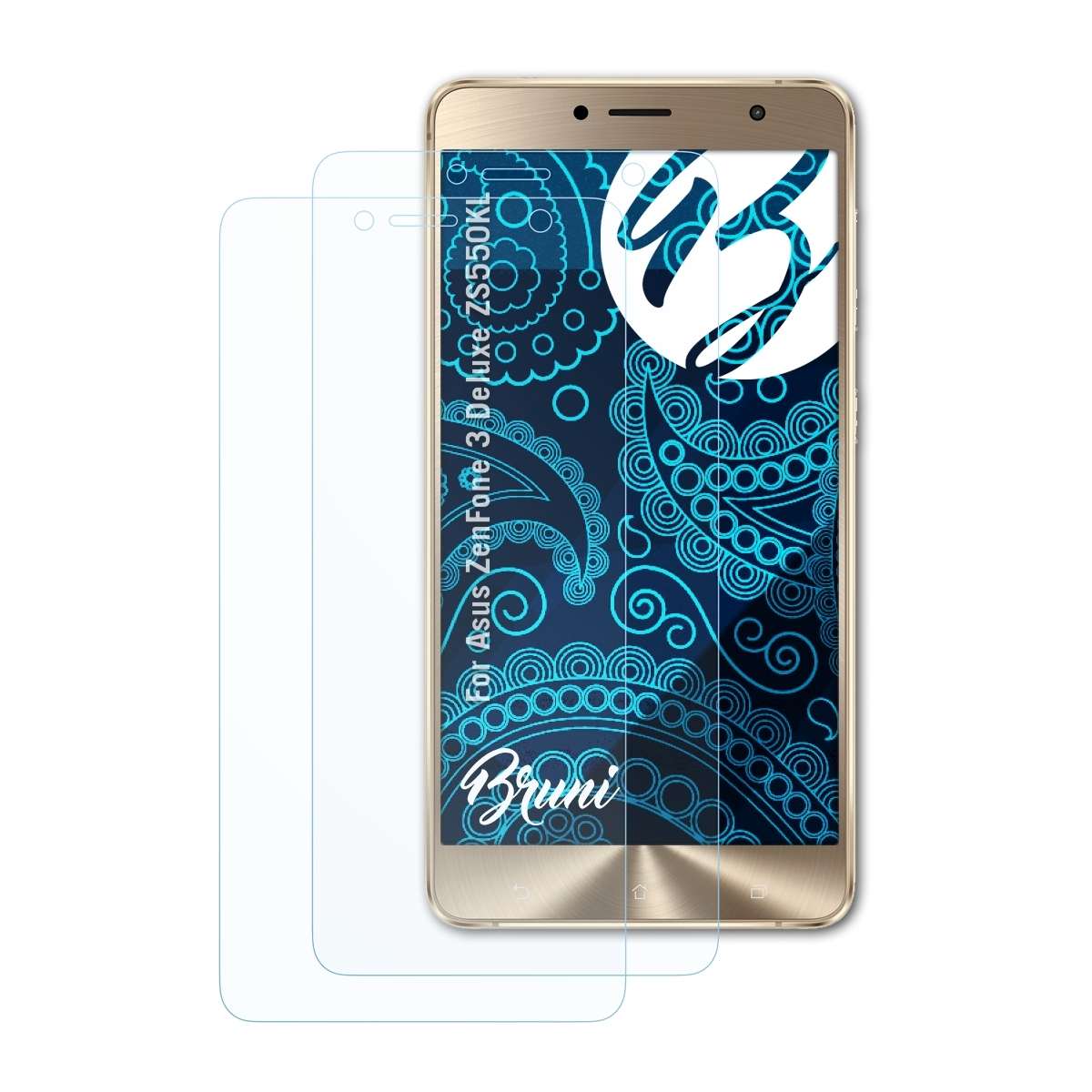 BRUNI 2x Basics-Clear Deluxe (ZS550KL)) Schutzfolie(für 3 ZenFone Asus