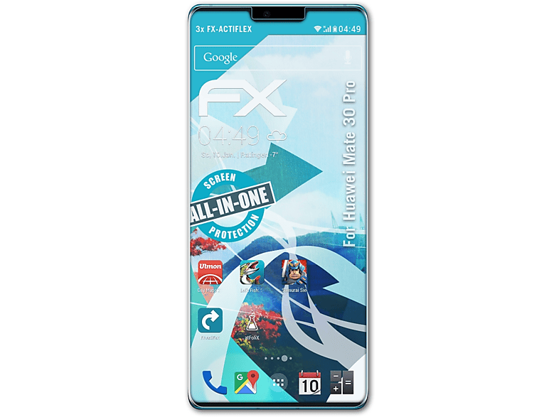 ATFOLIX 3x FX-ActiFleX Displayschutz(für Huawei Mate 30 Pro)