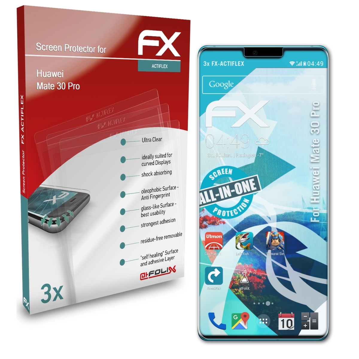 ATFOLIX 3x FX-ActiFleX Displayschutz(für Huawei Mate Pro) 30