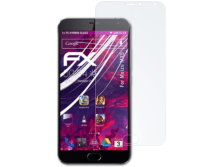 ATFOLIX FX-Hybrid-Glass Schutzglas(für Meizu MX5)