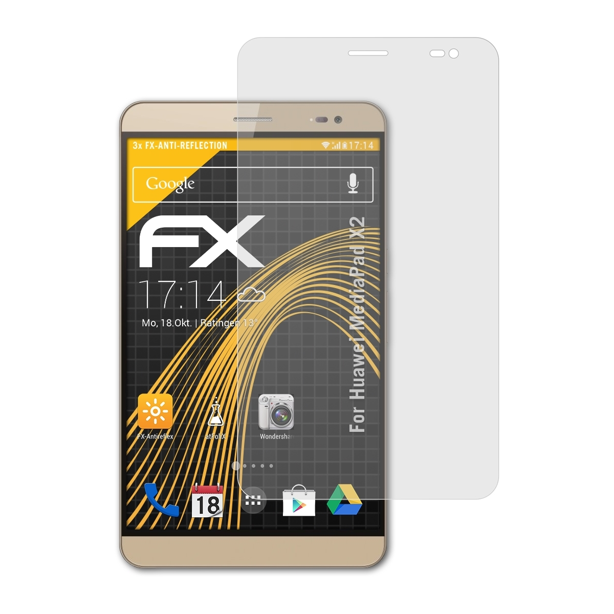 MediaPad Huawei 3x X2) FX-Antireflex ATFOLIX Displayschutz(für