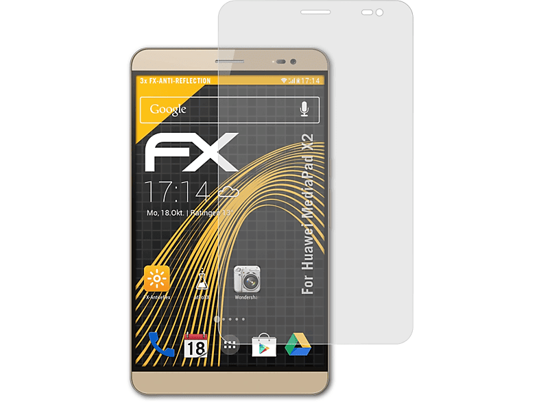 ATFOLIX 3x FX-Antireflex Displayschutz(für Huawei MediaPad X2)
