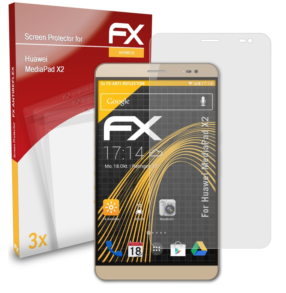 MediaPad Huawei 3x X2) FX-Antireflex ATFOLIX Displayschutz(für