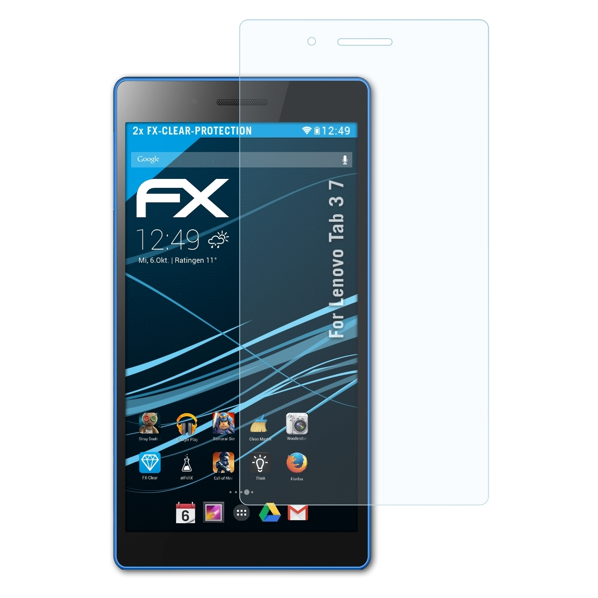 ATFOLIX 2x FX-Clear Lenovo 7) Displayschutz(für 3 Tab